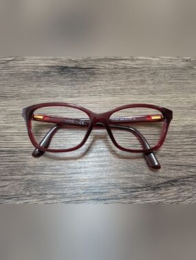 CHAPS Women's Burgundy Oval Eyeglass Frames